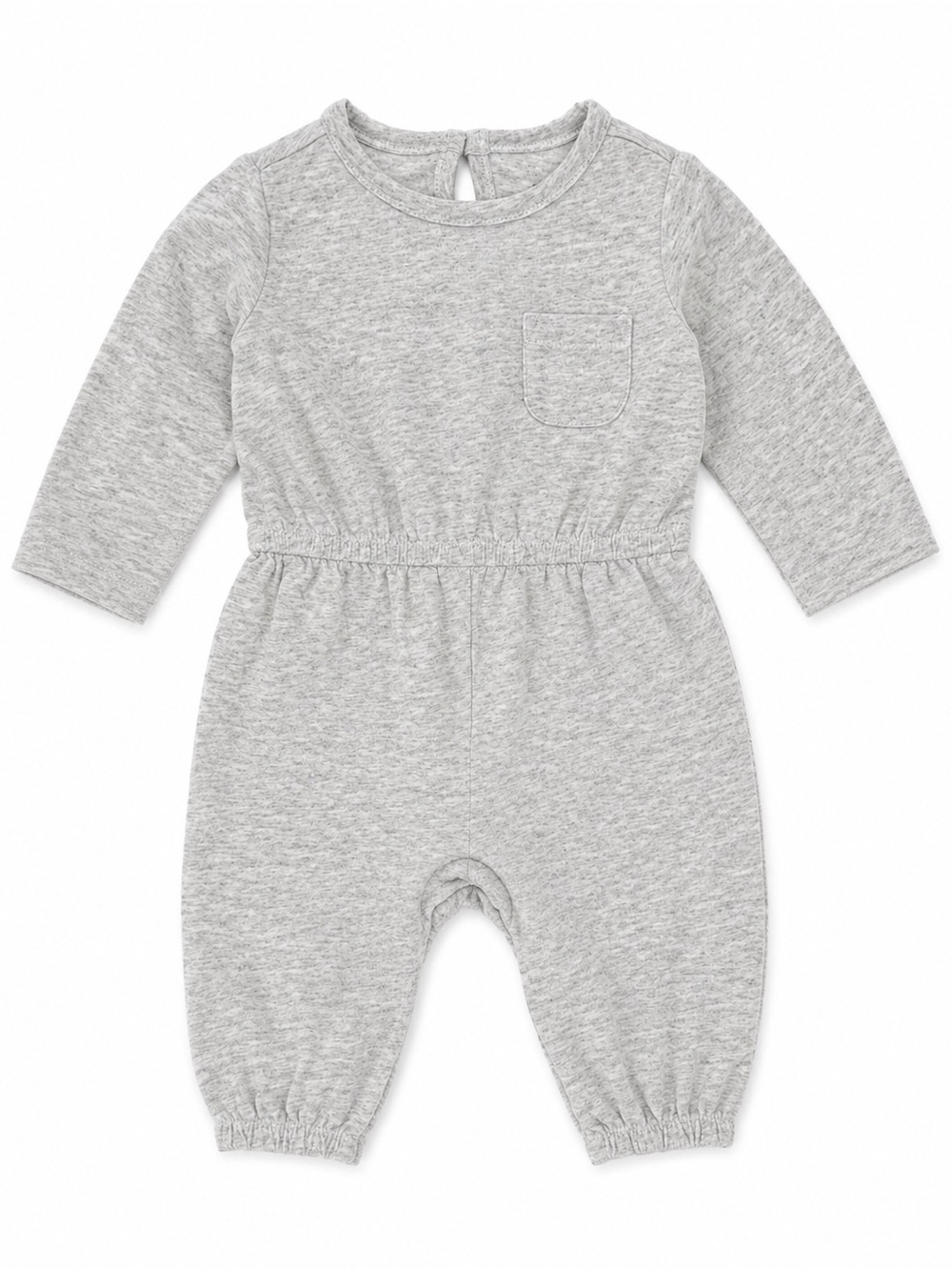 Heather Gray Long-Sleeve Baby Romper